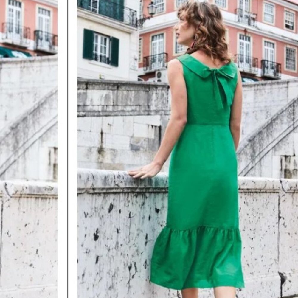 Boden -Clarice Midi Dress -Size 2R-Herbarium Green